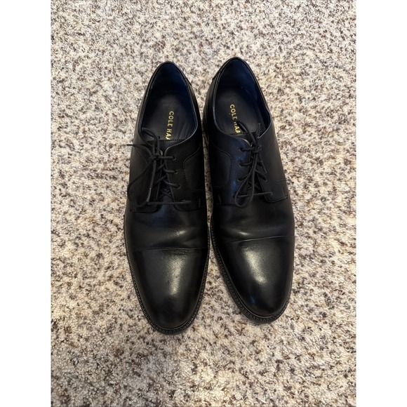 New Cole Haan Men\'s Modern Oxford Leather Sz 10.5 Shoes Black Floor Sample main image 4